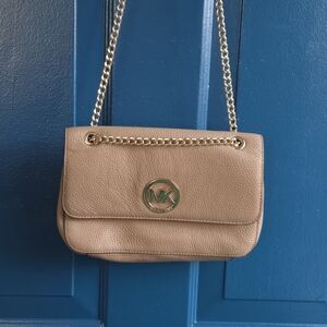 Michael Kors Brown Shoulder Bag with Gold Chain